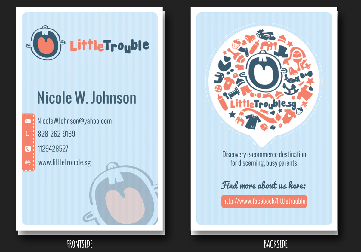 Business Card Design by Lone wolf for Little Trouble | Design #3995039