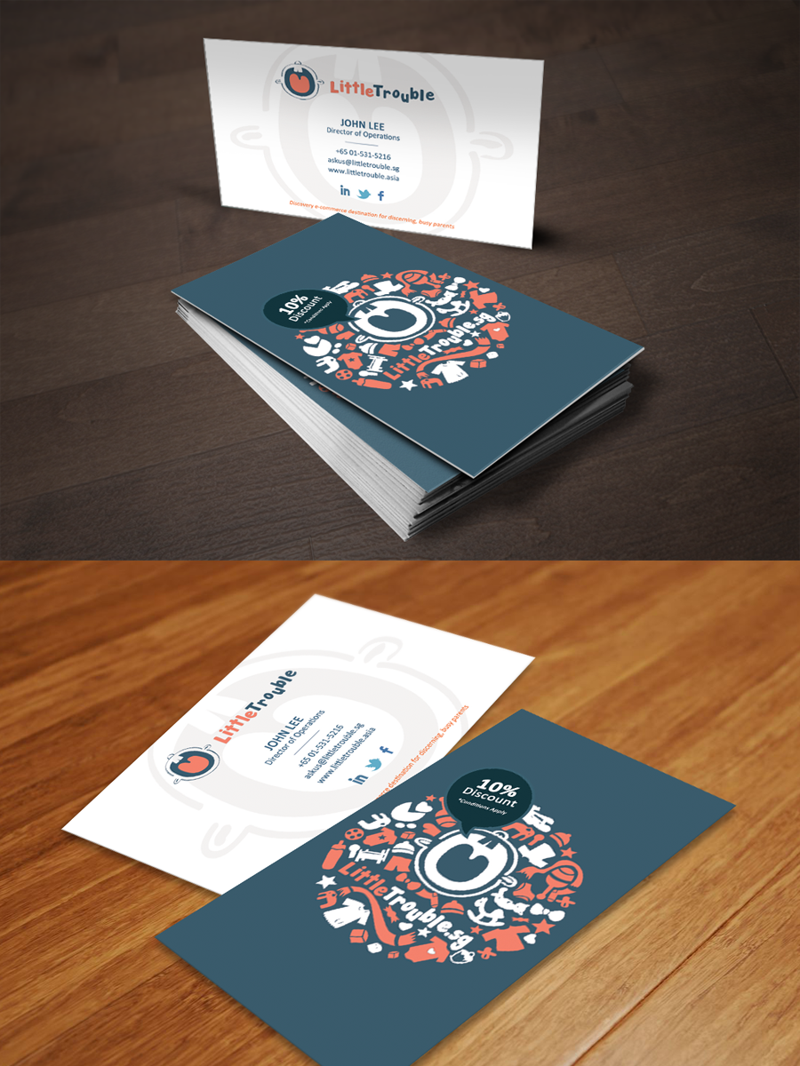 Business Card Design by Sarah Mathews for Little Trouble | Design #3981534