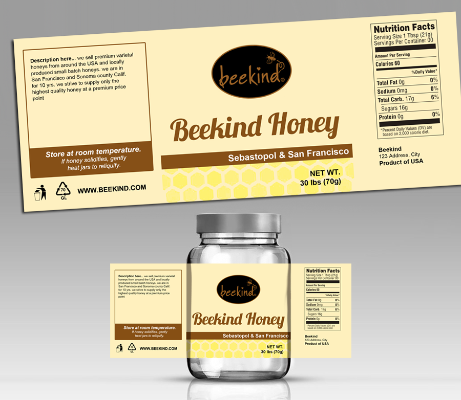 Label Design by MDesigns ™ for Beekind | Design #5250629