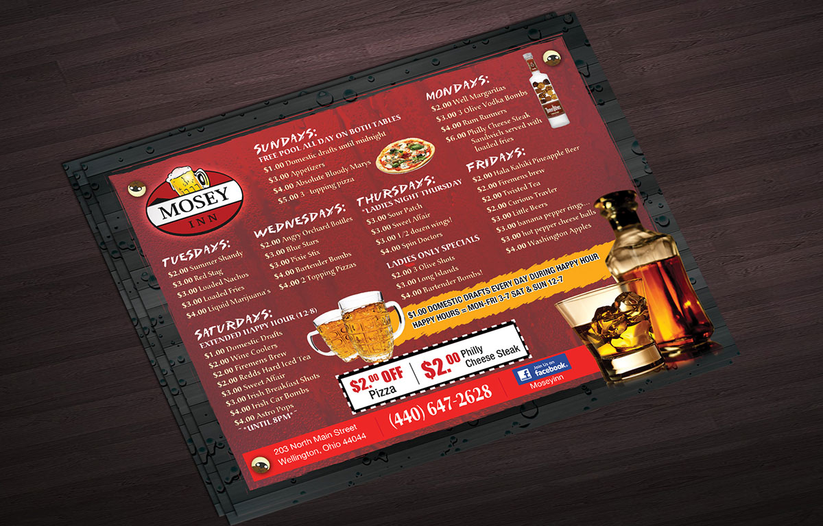 Flyer-Design von Ramchander für Mosey Inn | Design #4016916