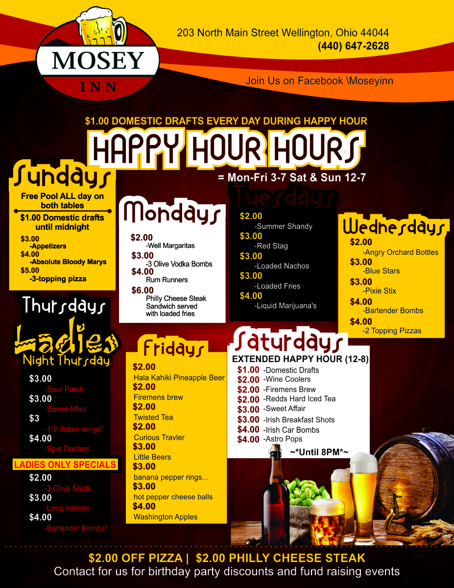 Flyer Design by cb1318 for Mosey Inn | Design #4106977