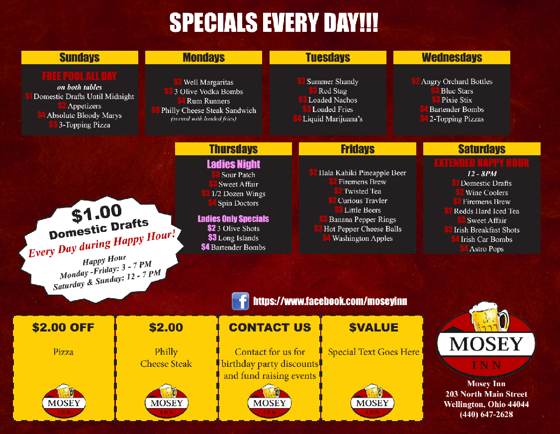 Diseño de Flyer por Ken Brooks para Mosey Inn | Diseño #3983506