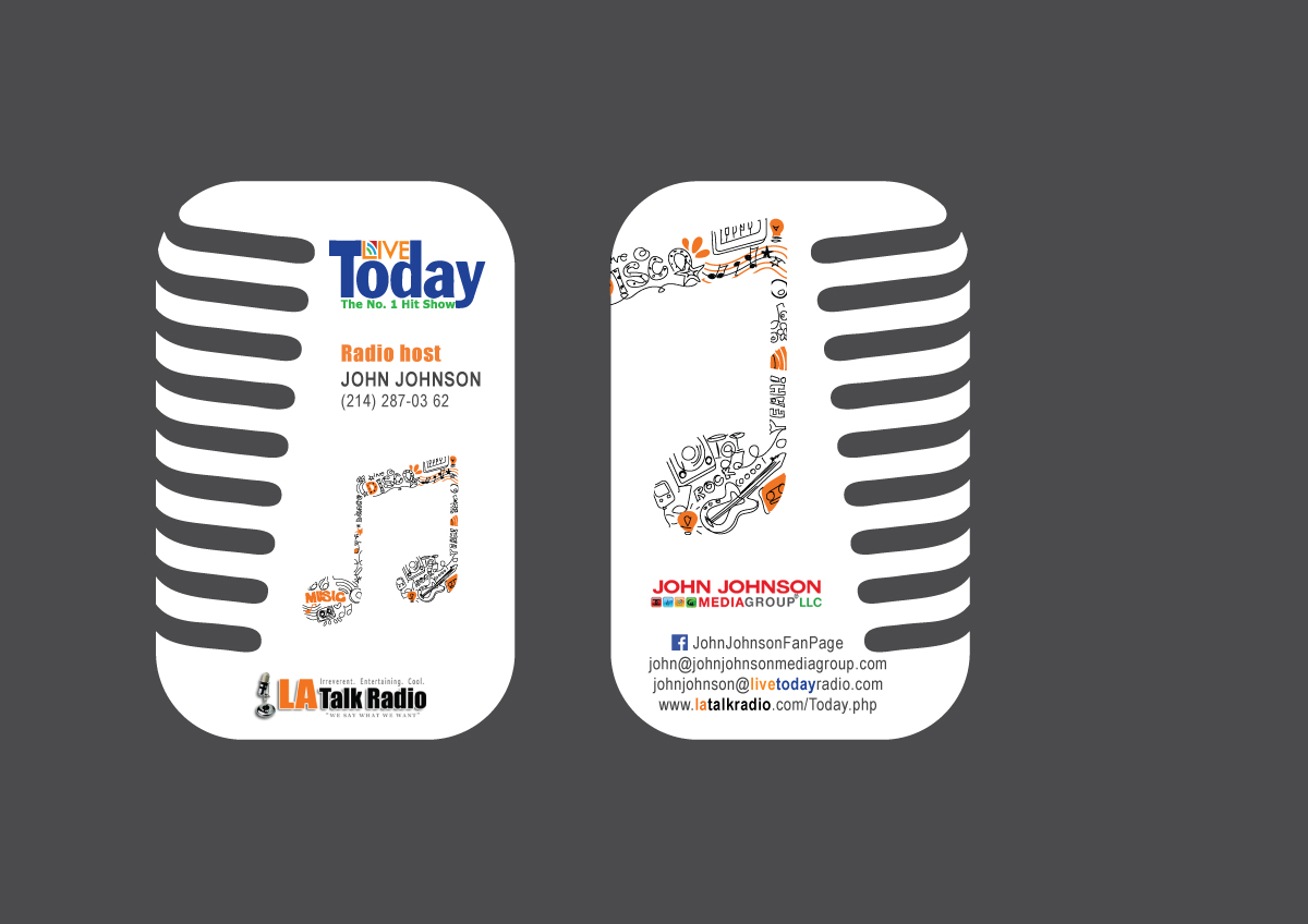 Business Card Design by Martus for LIVE Today Radio with John Johnson | Design #4048712