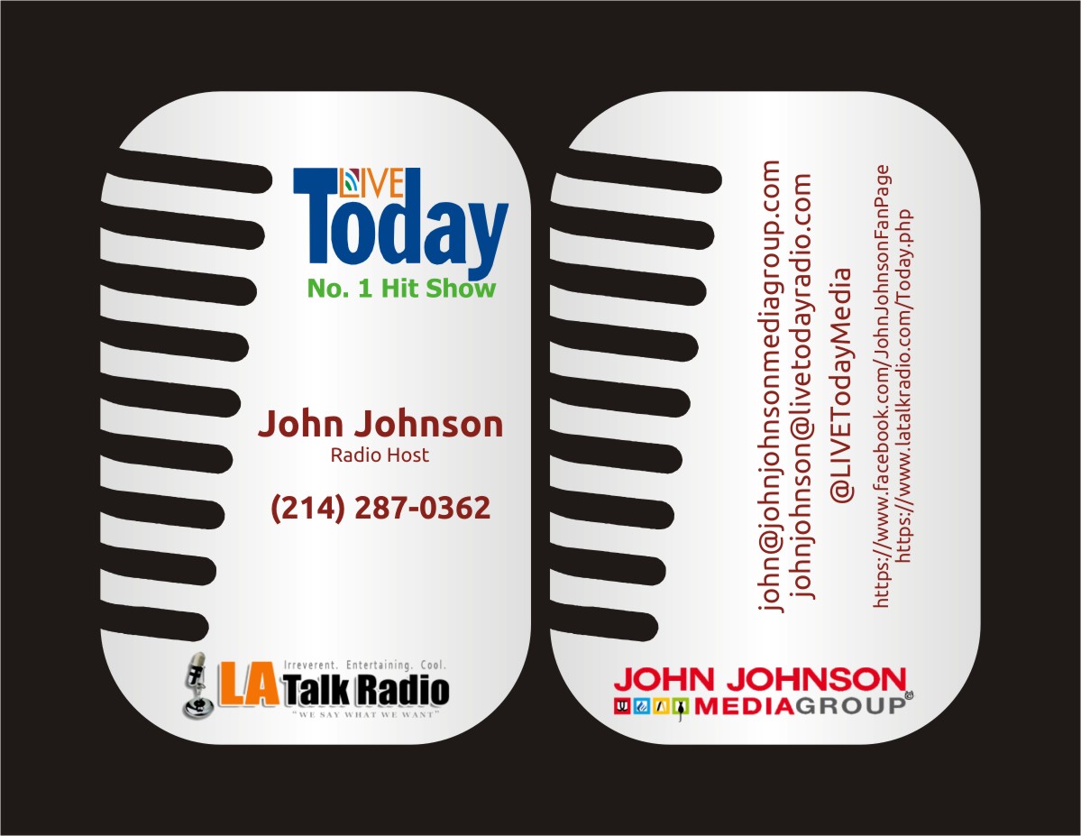 Business Card Design by INDIAN_Ashok for LIVE Today Radio with John Johnson | Design #3982403