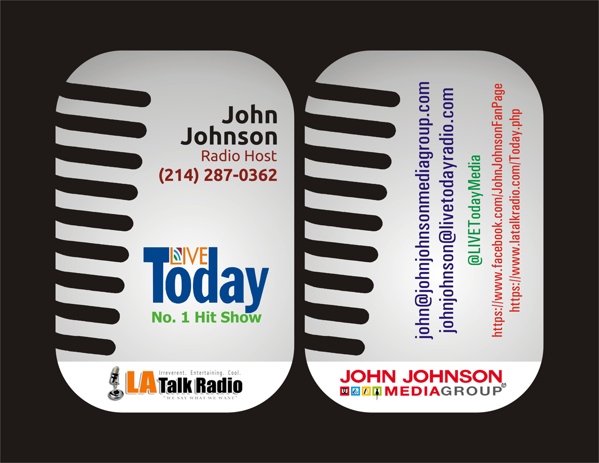 Business Card Design by INDIAN_Ashok for LIVE Today Radio with John Johnson | Design #3982408