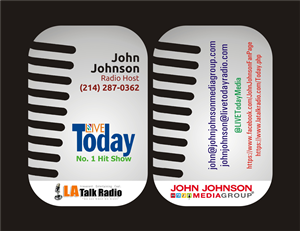 Business Card Design by INDIAN_Ashok for LIVE Today Radio with John Johnson | Design: #3982408