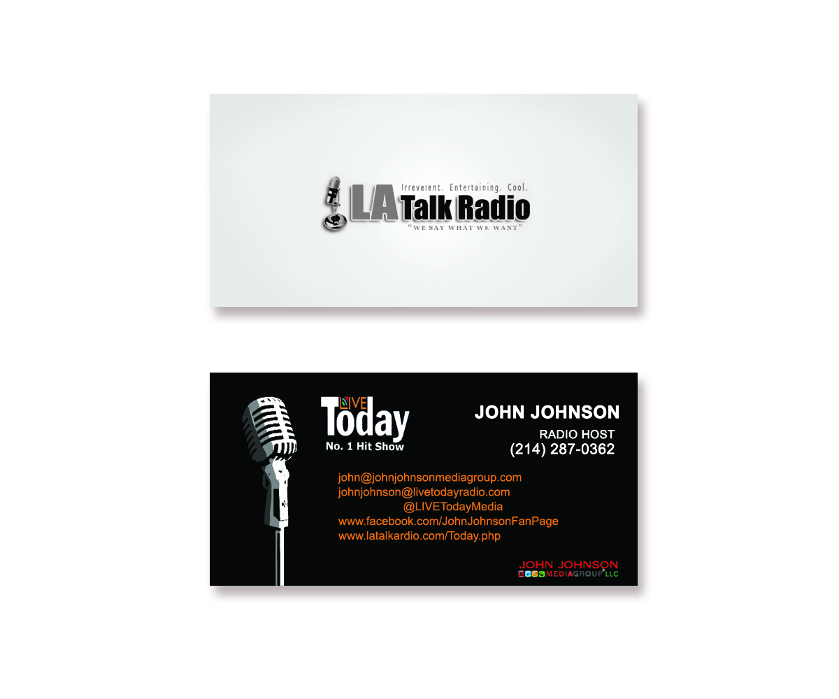 Business Card Design by Sindelar Jaroslav for LIVE Today Radio with John Johnson | Design #4023908