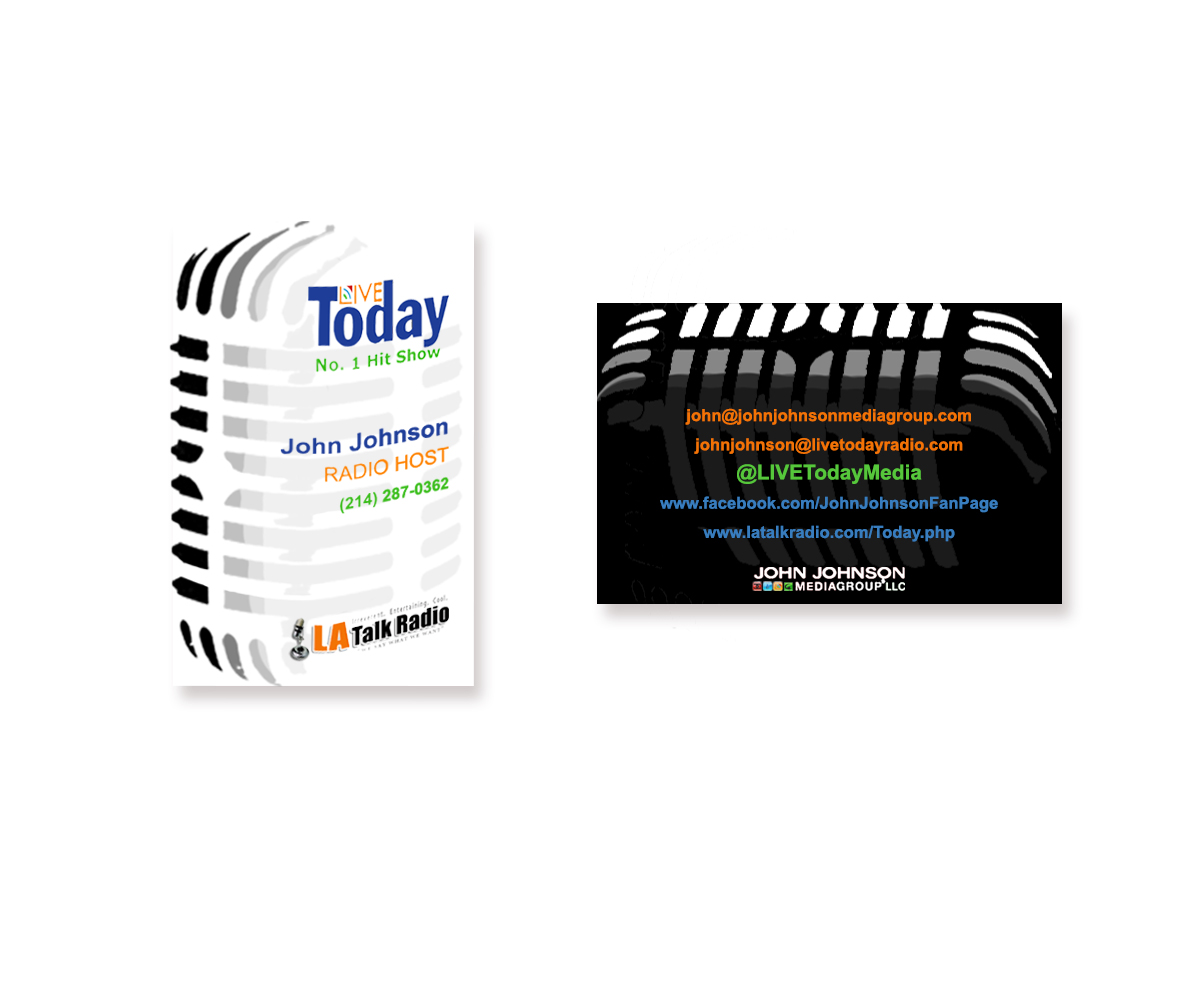 Business Card Design by Sindelar Jaroslav for LIVE Today Radio with John Johnson | Design #4057585