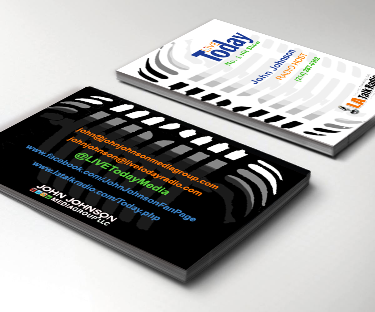Business Card Design by Sindelar Jaroslav for LIVE Today Radio with John Johnson | Design #4057587