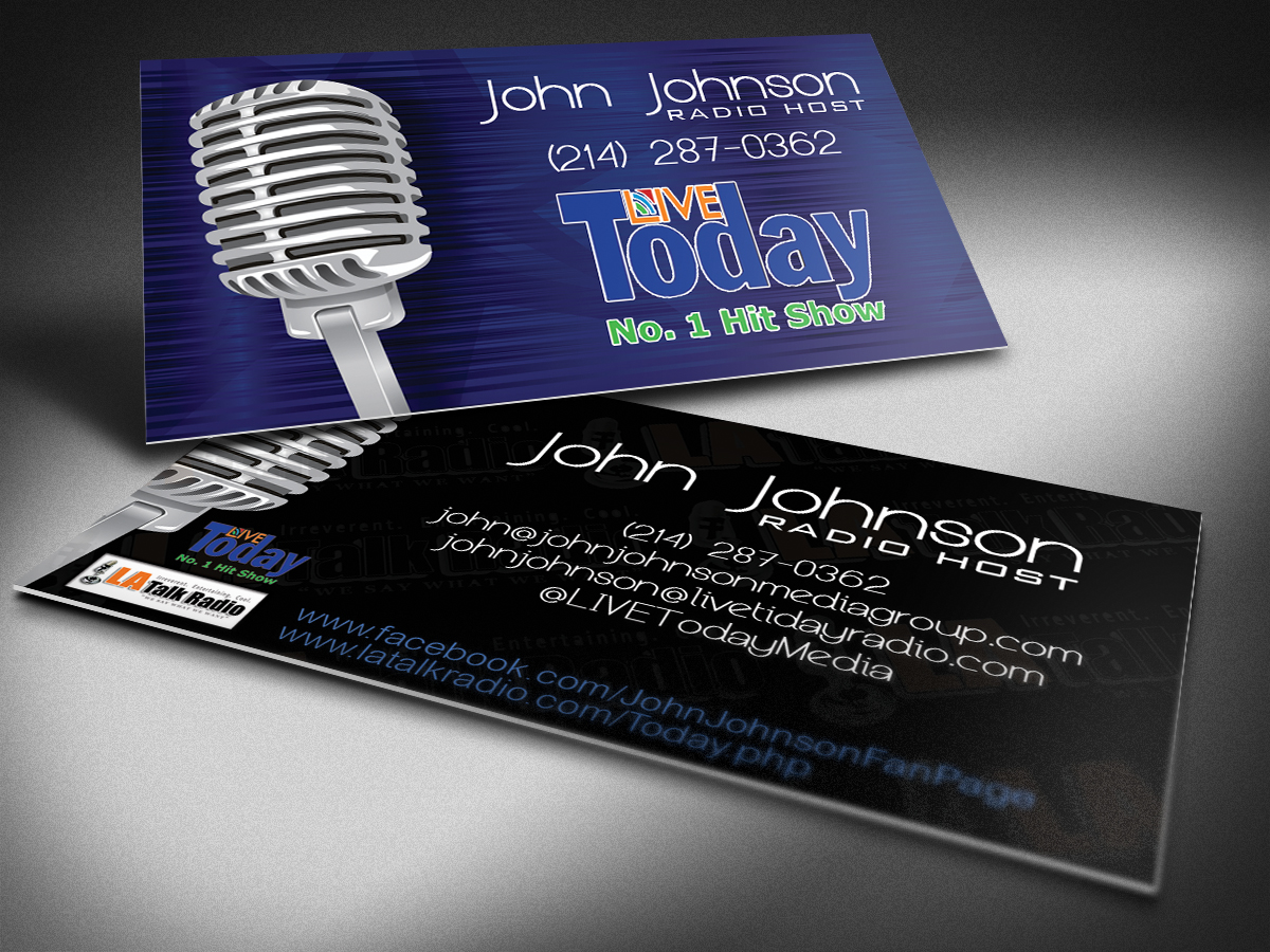 Business Card Design by FutureDesigne for LIVE Today Radio with John Johnson | Design #4057933
