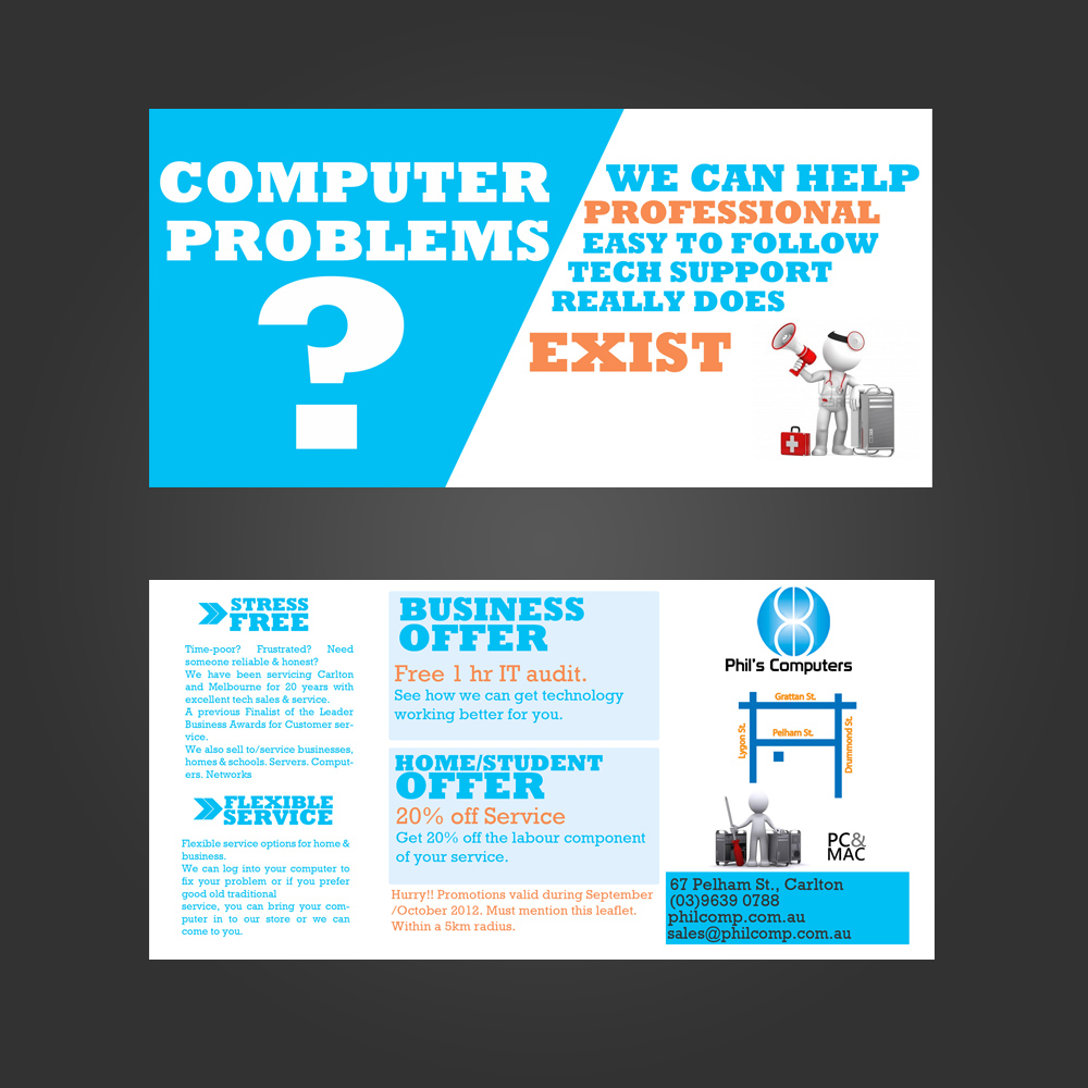 Flyer Design by AK for Phils Computers | Design #1095809