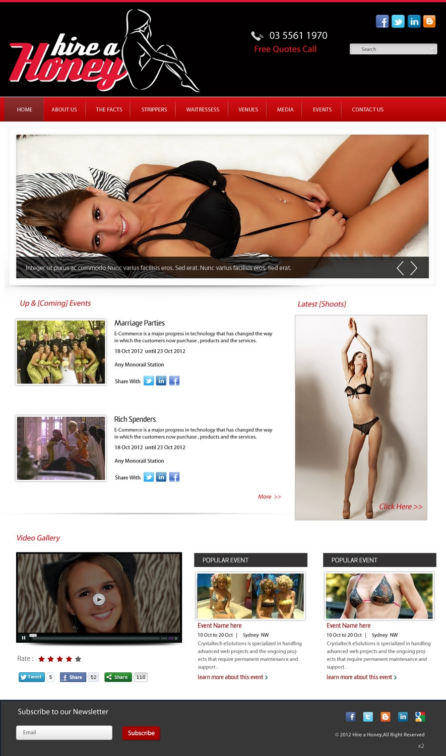 Web Design by pb for hireahoney | Design #1131534