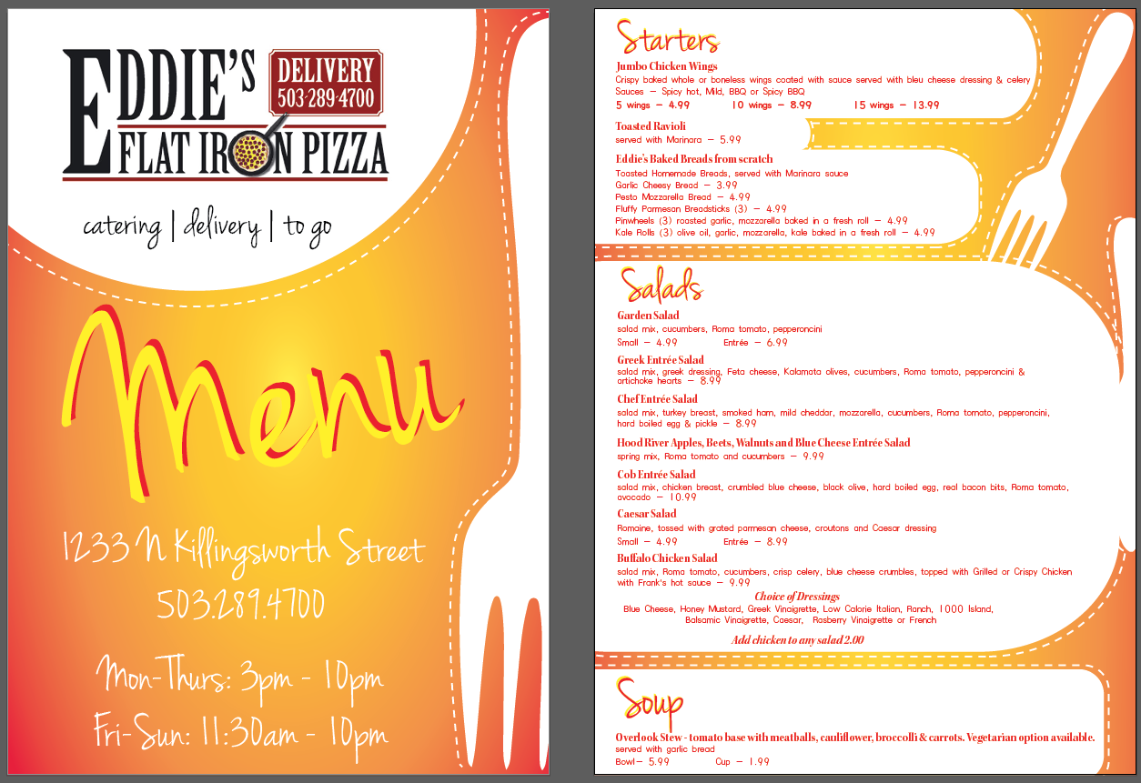 Menu Design by Raven Designs 2024 for this project | Design #3999498