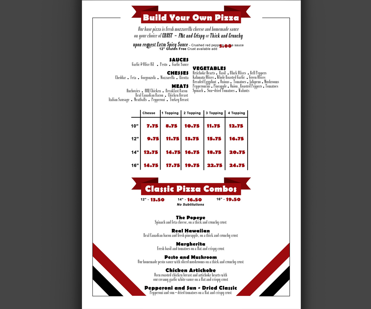 Menu Design by rmonnie for this project | Design #4097651
