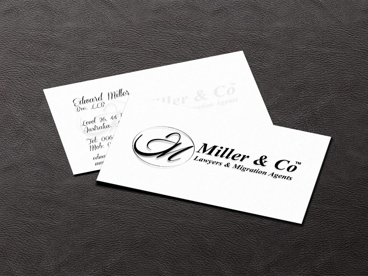 Design de Carte de Visite par Ather pour Miller& Co Lawyers & Migration Agents | Design #3996030