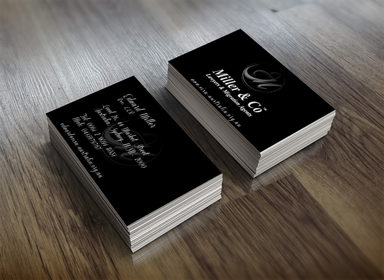 Business Card Design by Ather for Miller& Co Lawyers & Migration Agents | Design #4002423