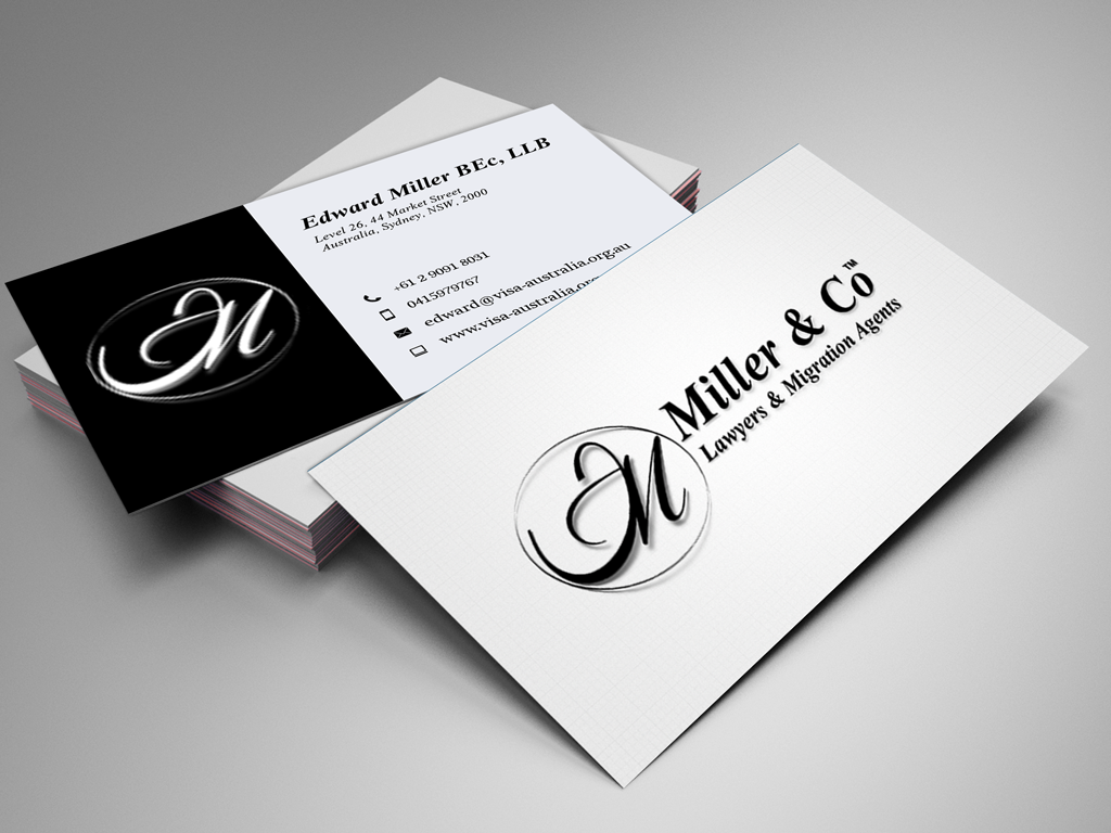 Business Card Design by Pixi Dust for Miller& Co Lawyers & Migration Agents | Design #3986106