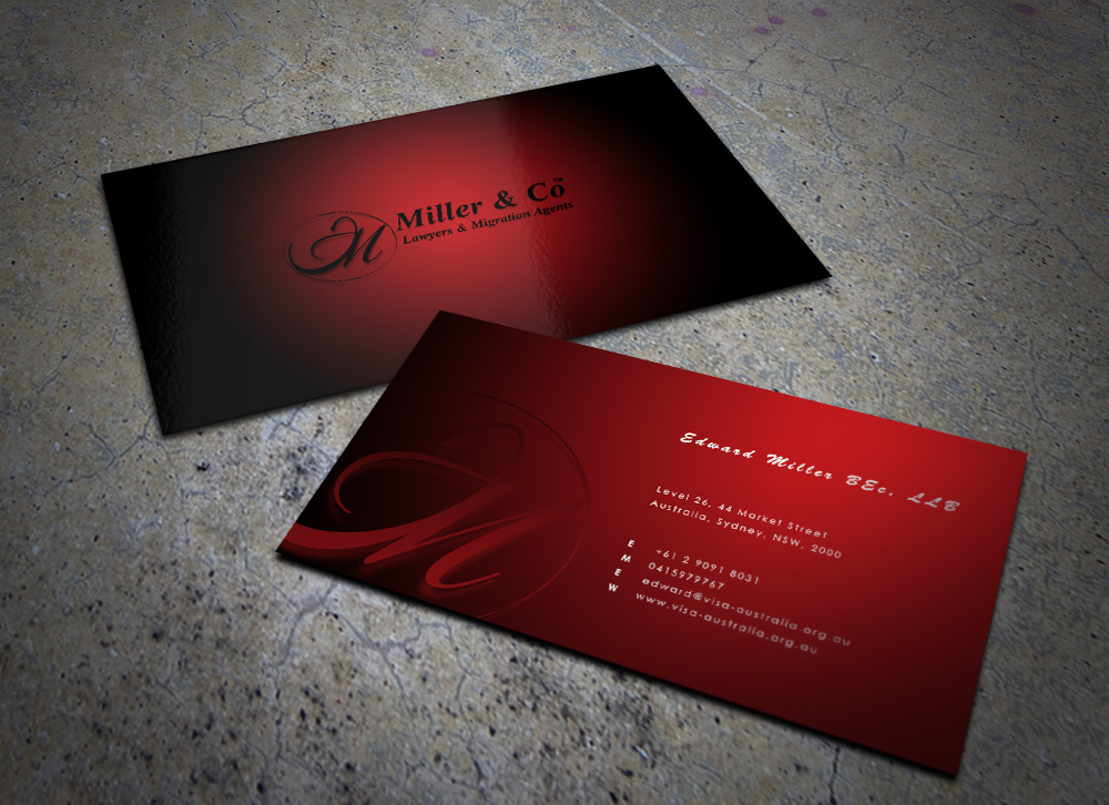 Business Card Design by Eggo May P for Miller& Co Lawyers & Migration Agents | Design #3985110