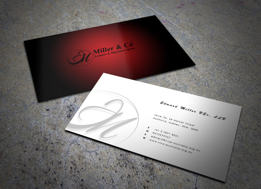 Business Card Design by Eggo May P for Miller& Co Lawyers & Migration Agents | Design #3985113