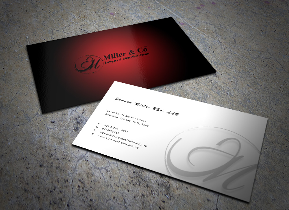 Business Card Design by Eggo May P for Miller& Co Lawyers & Migration Agents | Design #3985117