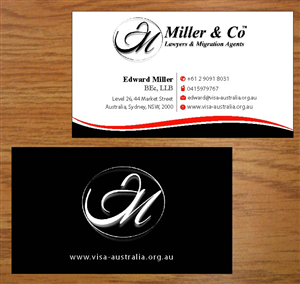 Visitenkarten-Design von Joy16589 für Miller& Co Lawyers & Migration Agents | Design: #3991083
