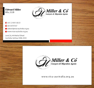 Visitenkarten-Design von Joy16589 für Miller& Co Lawyers & Migration Agents | Design: #3991092
