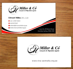 Visitenkarten-Design von Joy16589 für Miller& Co Lawyers & Migration Agents | Design: #3991124