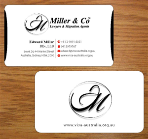 Visitenkarten-Design von Joy16589 für Miller& Co Lawyers & Migration Agents | Design: #3991175