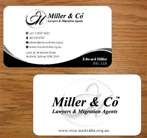 Visitenkarten-Design von Joy16589 für Miller& Co Lawyers & Migration Agents | Design: #3996420