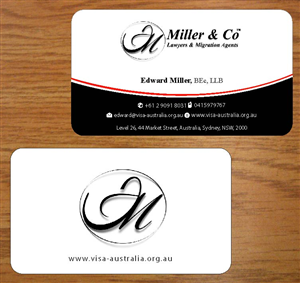 Visitenkarten-Design von Joy16589 für Miller& Co Lawyers & Migration Agents | Design: #3996454