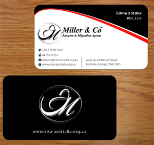 Visitenkarten-Design von Joy16589 für Miller& Co Lawyers & Migration Agents | Design: #3996499