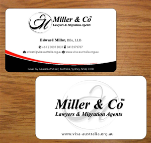 Visitenkarten-Design von Joy16589 für Miller& Co Lawyers & Migration Agents | Design: #3996511