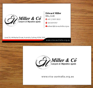 Visitenkarten-Design von Joy16589 für Miller& Co Lawyers & Migration Agents | Design: #3996538