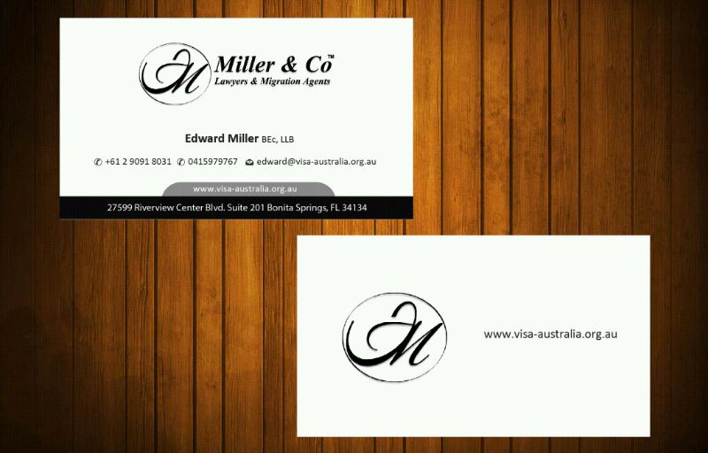 Business Card Design by Honneyjs for Miller& Co Lawyers & Migration Agents | Design #3996697