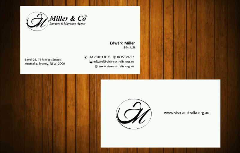 Business Card Design by Honneyjs for Miller& Co Lawyers & Migration Agents | Design #3996726