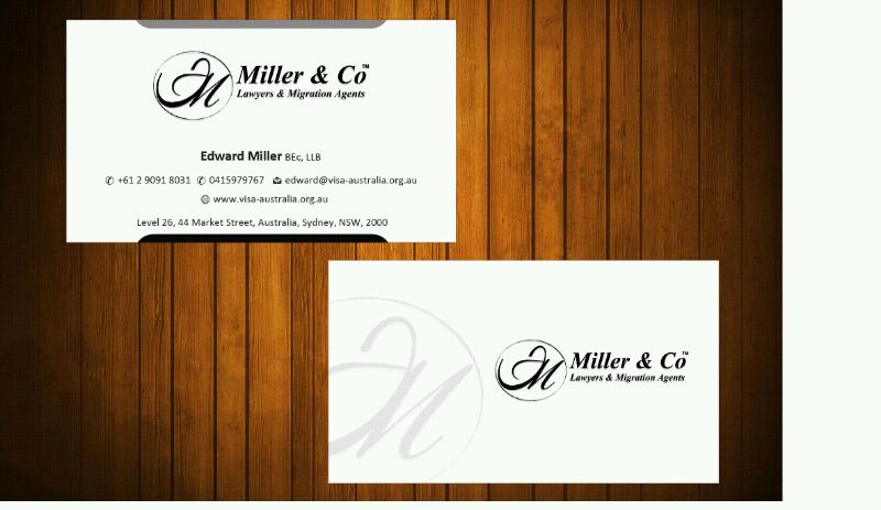Business Card Design by Honneyjs for Miller& Co Lawyers & Migration Agents | Design #3996732