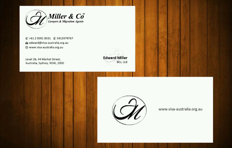 Business Card Design by Honneyjs for Miller& Co Lawyers & Migration Agents | Design #3996736