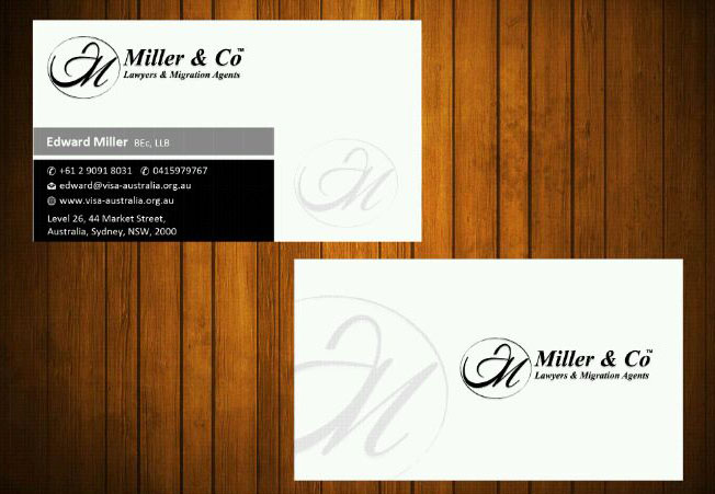 Business Card Design by Honneyjs for Miller& Co Lawyers & Migration Agents | Design #3996743