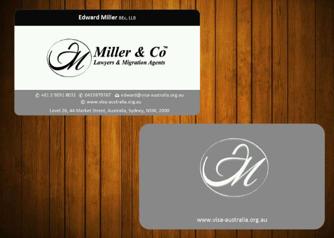 Visitenkarten-Design von Honneyjs für Miller& Co Lawyers & Migration Agents | Design #3996770
