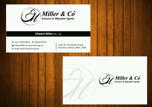 Business Card Design by Honneyjs for Miller& Co Lawyers & Migration Agents | Design: #3996776