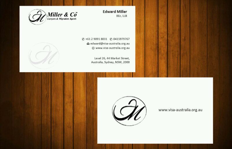 Business Card Design by Honneyjs for Miller& Co Lawyers & Migration Agents | Design #3996818