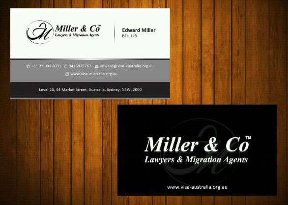 Business Card Design by Honneyjs for Miller& Co Lawyers & Migration Agents | Design #3996835