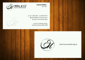 Visitenkarten-Design von Honneyjs für Miller& Co Lawyers & Migration Agents | Design: #3996848