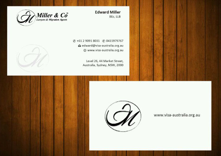 Business Card Design by Honneyjs for Miller& Co Lawyers & Migration Agents | Design #3996849