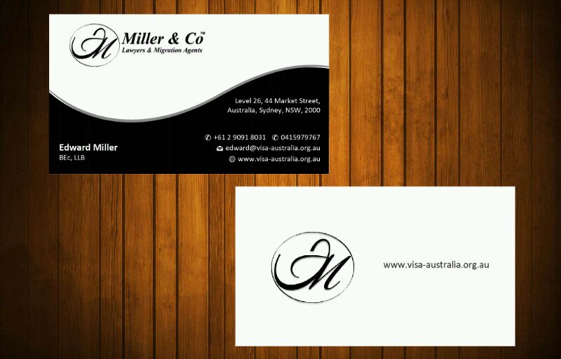 Business Card Design by Honneyjs for Miller& Co Lawyers & Migration Agents | Design #3996860