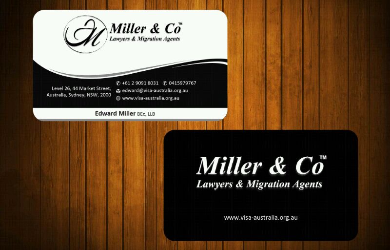 Visitenkarten-Design von Honneyjs für Miller& Co Lawyers & Migration Agents | Design #3996866