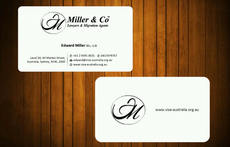 Visitenkarten-Design von Honneyjs für Miller& Co Lawyers & Migration Agents | Design #3996882
