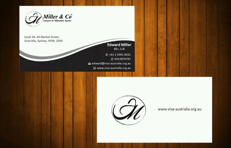 Business Card Design by Honneyjs for Miller& Co Lawyers & Migration Agents | Design #3996893