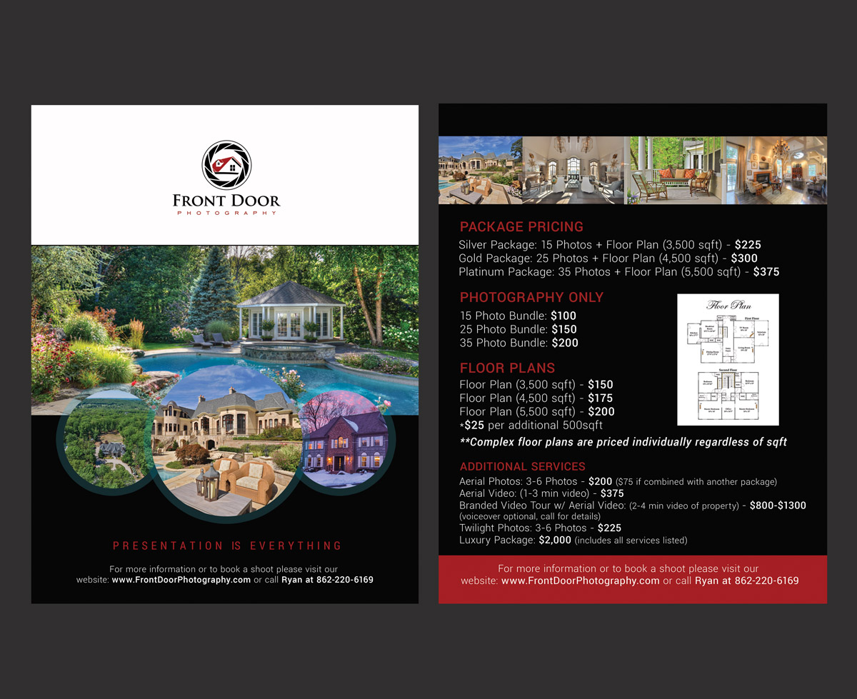 Flyer Design by NatPearlDesigns for Front Door Photography, LLC | Design #6214480