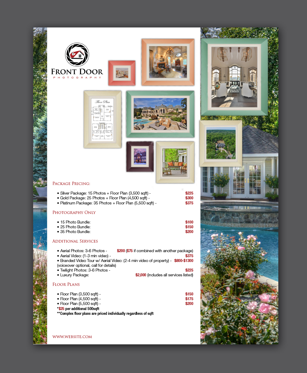 Design de Flyer par Silvia Jordanova pour Front Door Photography, LLC | Design #6219881